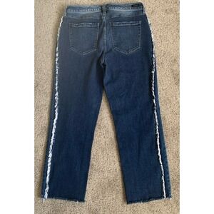 LIVERPOOL Womens Straight Leg Blue Denim Jeans Raw Hem Frayed‎ Ridgeley Sz 10/30